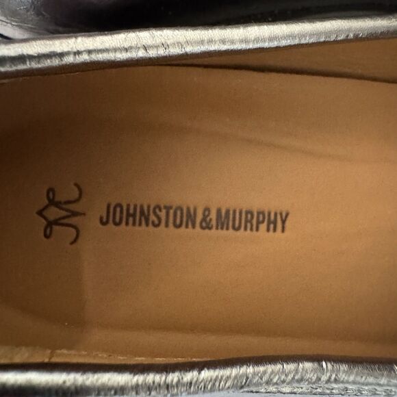 Johnston & Murphy Metallic Silver Platform Wedge Slip On Loafer Women 8 M Chain - Picture 13 of 15